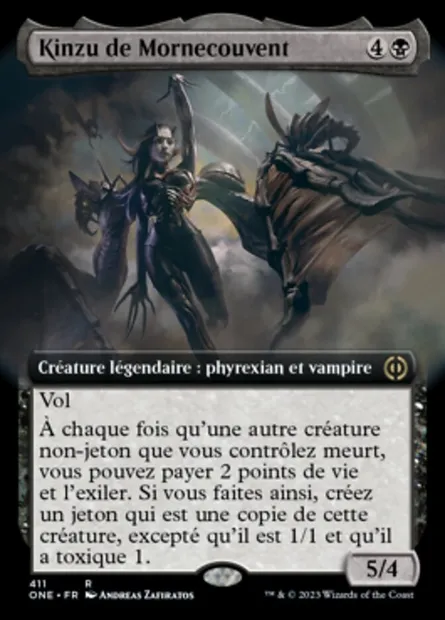 Kinzu de Mornecouvent, carte Magic ONE 411 — extension Tous Phyrexians