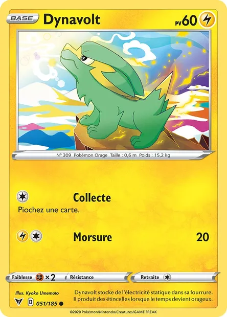 Dynavolt, carte Pokémon VIV 51 — extension Voltage Éclatant