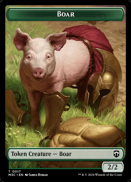 Boar, carte Magic TM3C 17 — extension Modern Horizons 3 Commander Tokens