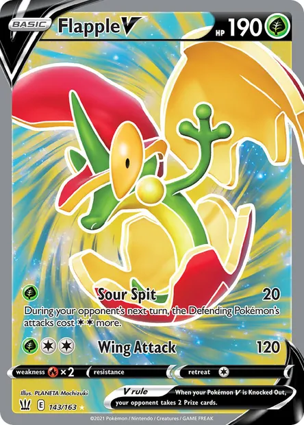 Flapple V, Pokémon card BST 143 — Battle Styles set