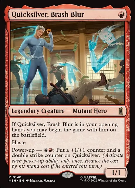 Quicksilver, Brash Blur, Magic card MSH 148 — Marvel Super Heroes set