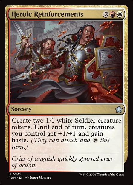 Heroic Reinforcements, Magic card FDN 241 — Foundations set
