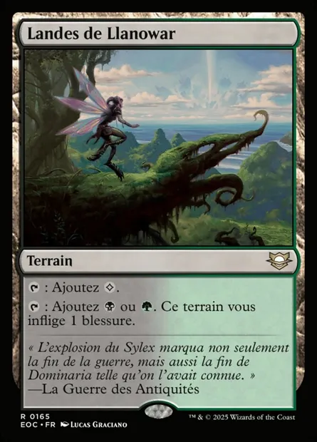 Landes de Llanowar, carte Magic EOC 165 — extension Edge of Eternities Commander