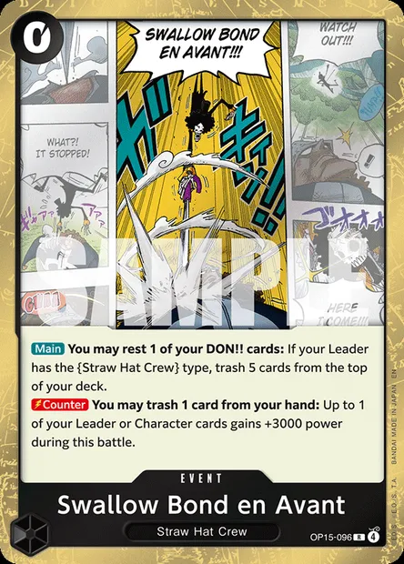 Swallow Bond en Avant, One Piece card OP15-096 — ADVENTURE ON KAMI’S ISLAND set