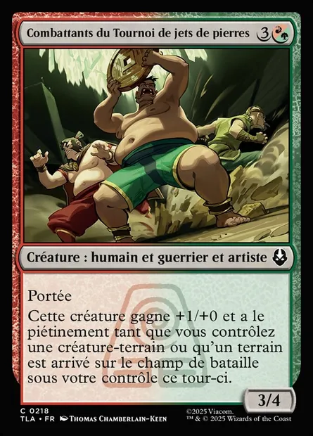 Combattants du Tournoi de jets de pierres, carte Magic TLA 218 — extension Avatar: The Last Airbender