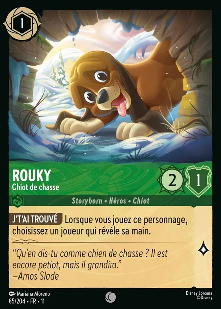 Rouky - Chiot de chasse, carte Disney Lorcana CH11-085 — extension Givresort