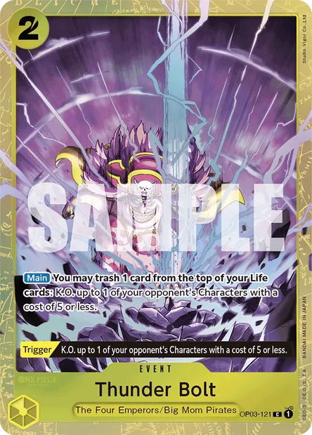 Thunder Bolt, One Piece card OP03-121 — PILLARS OF STRENGTH set