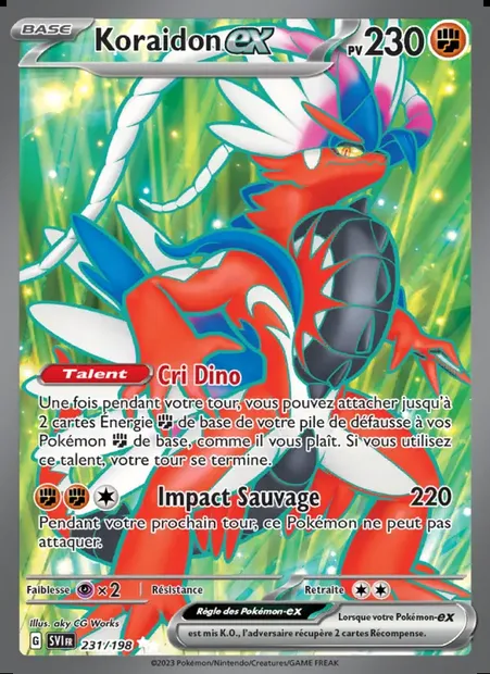 Koraidon-ex, carte Pokémon SVI 231 — extension Écarlate et Violet