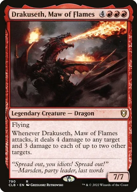 Drakuseth, Maw of Flames, Magic card CLB 790 — Commander Legends: Battle for Baldur's Gate set