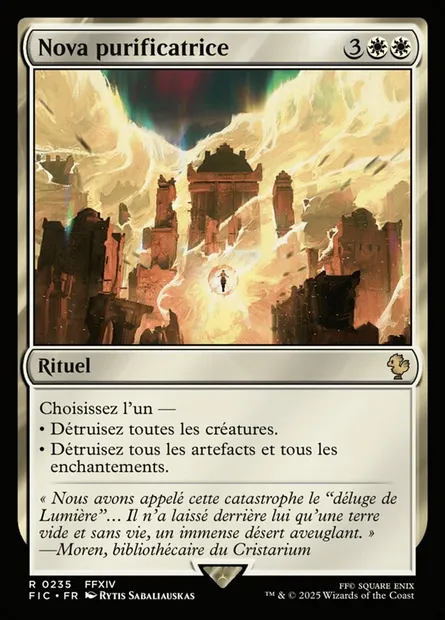 Nova purificatrice, carte Magic FIC 235 — extension Final Fantasy Commander