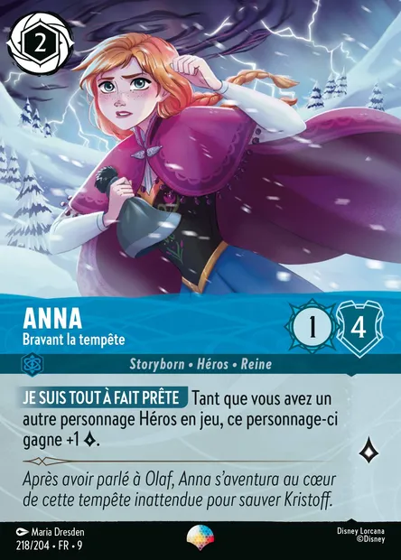 Anna - Bravant la tempête, carte Disney Lorcana CH9-218 — extension Fabuleux