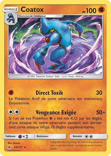 Coatox, carte Pokémon FLI 64 — extension Lumière Interdite
