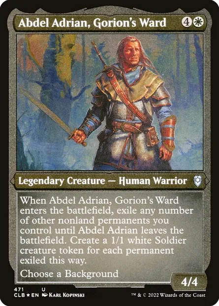 Abdel Adrian, Gorion's Ward, Magic card CLB 471 — Commander Legends: Battle for Baldur's Gate set