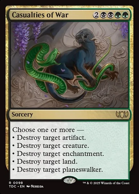 Casualties of War, Magic card TDC 98 — Tarkir: Dragonstorm Commander set