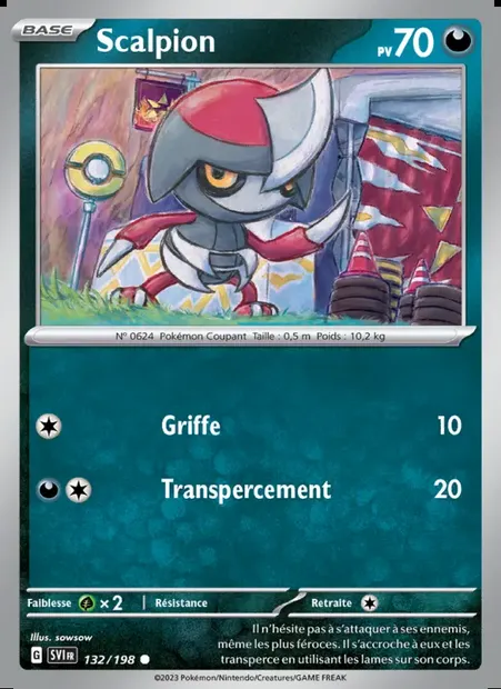 Scalpion, carte Pokémon SVI 132 — extension Écarlate et Violet