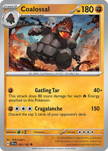 Coalossal, Pokémon card TEF 095 — Temporal Forces set