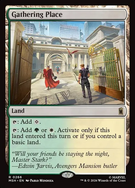 Gathering Place, Magic card MSH 266 — Marvel Super Heroes set