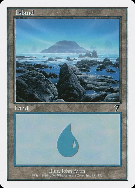Island, Magic card 7ED 334 — Seventh Edition set
