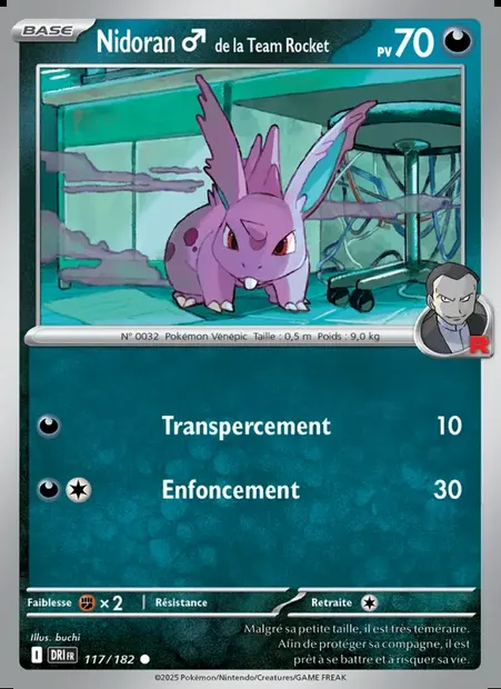 Nidoran♂ de la Team Rocket, carte Pokémon DRI 117 — extension Rivalités Destinées