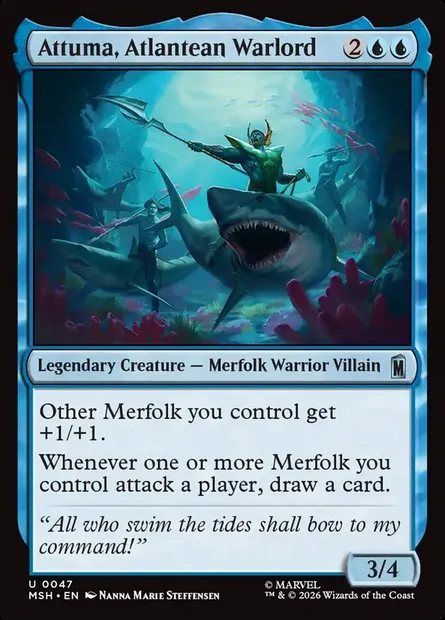 Attuma, Atlantean Warlord, Magic card MSH 47 — Marvel Super Heroes set