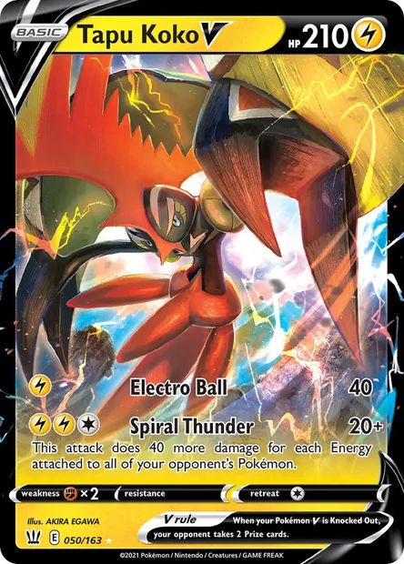 Tapu Koko V, Pokémon card BST 50 — Battle Styles set