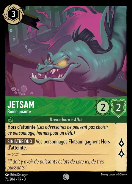 Jetsam - Boule puante, carte Disney Lorcana CH3-076 — extension Les Terres d'Encres