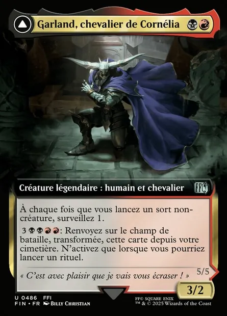 Garland, chevalier de Cornélia // Chaos, l'Éternel, carte Magic FIN 486 — extension Final Fantasy