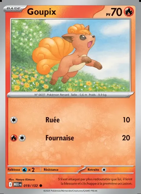 Goupix, carte Pokémon MEG 019 — extension Méga-Évolution
