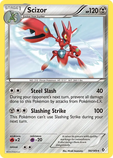 Scizor, Pokémon card BCR 94 — Boundaries Crossed set