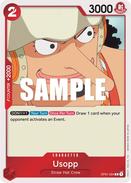 Usopp, carte One Piece OP01-004 — extension ROMANCE DAWN