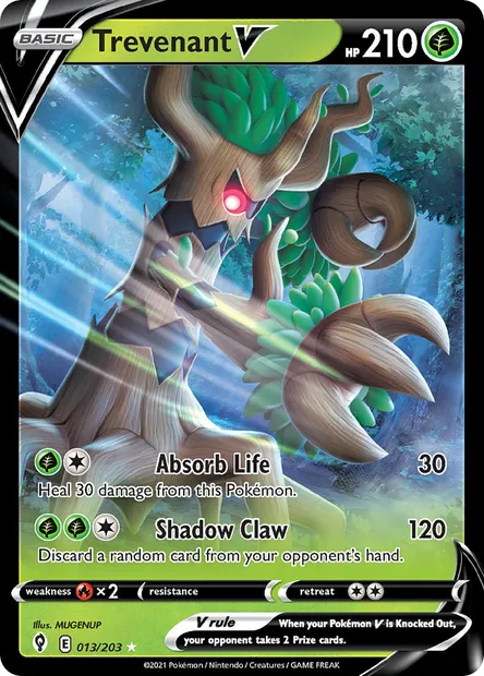 Trevenant V, Pokémon card EVS 13 — Evolving Skies set