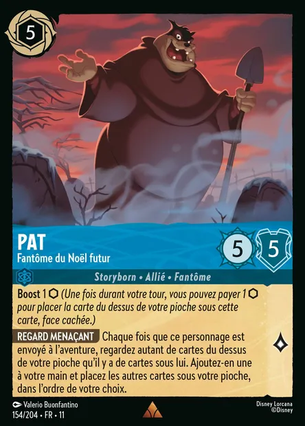 Pat - Fantôme du Noël futur, carte Disney Lorcana CH11-154 — extension Givresort