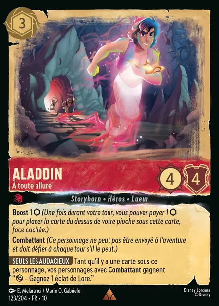 Aladdin - À toute allure, carte Disney Lorcana CH10-123 — extension Lueurs dans les Profondeurs