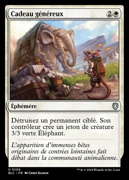 Cadeau généreux, carte Magic BLC 106 — extension Bloomburrow Commander