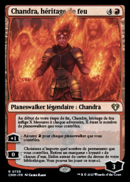 Chandra, héritage de feu, carte Magic CMM 735 — extension Commander Masters