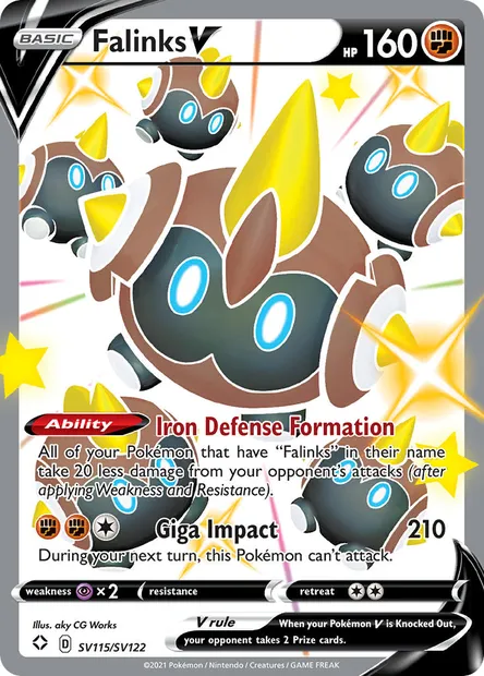 Falinks V, Pokémon card SHF SV115 — Shining Fates set