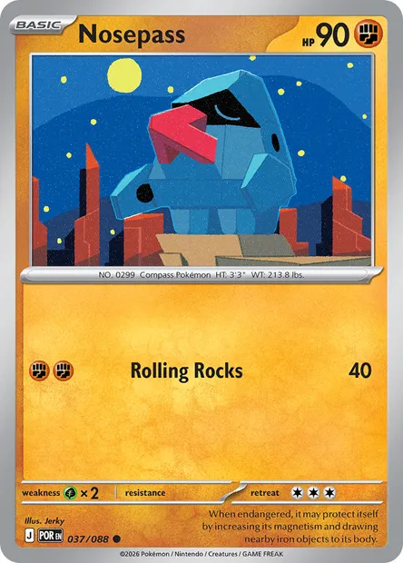 Nosepass, Pokémon card POR 037 — Perfect Order set