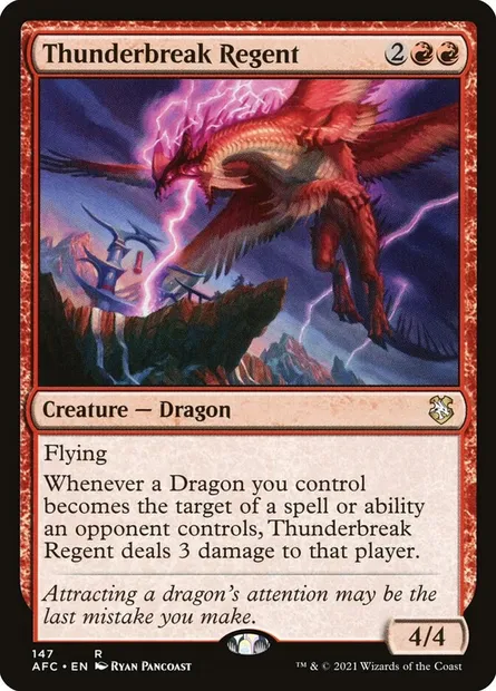 Thunderbreak Regent, Magic card AFC 147 — Forgotten Realms Commander set