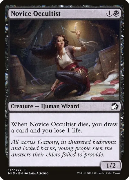 Novice Occultist, Magic card MID 117 — Innistrad: Midnight Hunt set