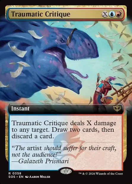 Traumatic Critique, Magic card SOS 358 — Secrets of Strixhaven set