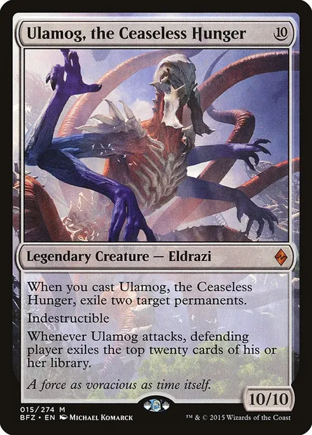 Ulamog, the Ceaseless Hunger, Magic card BFZ 15 — Battle for Zendikar set