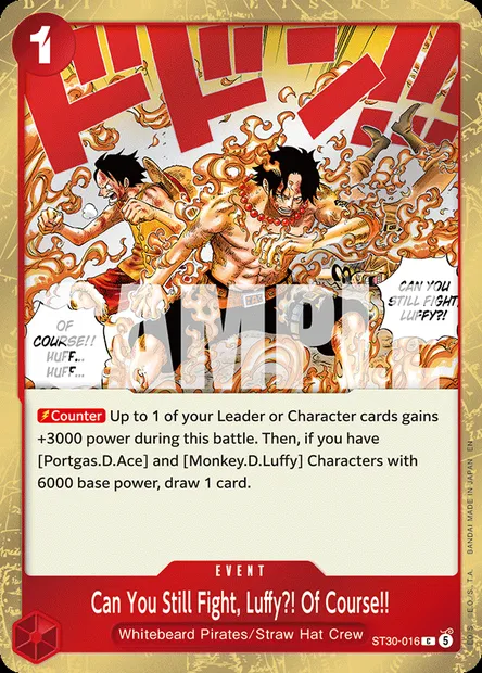 Can You Still Fight, Luffy?! Of Course!!, One Piece card ST30-016 — Luffy & Ace set