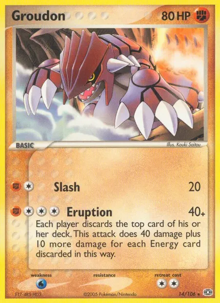 Groudon, Pokémon card EM 14 — Emerald set