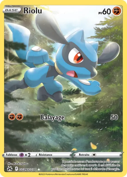 Riolu, carte Pokémon CRZ GG26 — extension Zénith Suprême