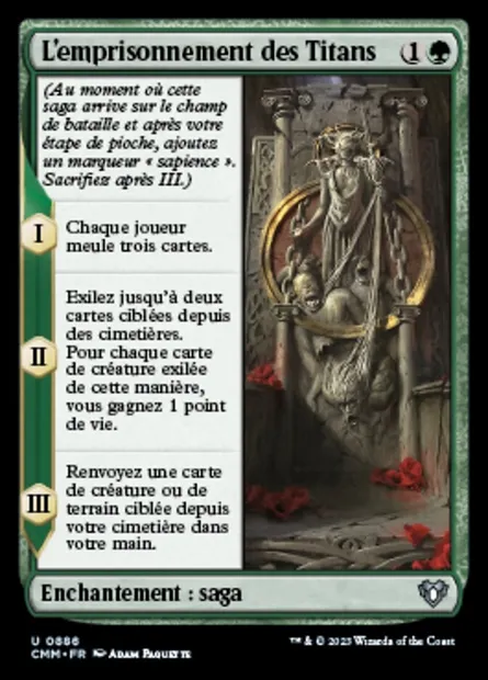 L'emprisonnement des Titans, carte Magic CMM 886 — extension Commander Masters