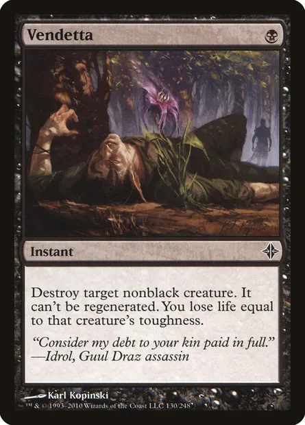 Vendetta, Magic card ROE 130 — Rise of the Eldrazi set