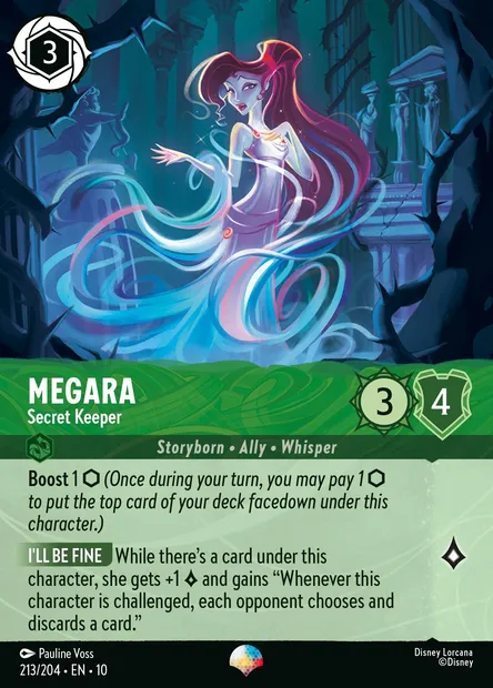 Megara - Secret Keeper, Disney Lorcana card CH10-213 — Whispers in the Well set