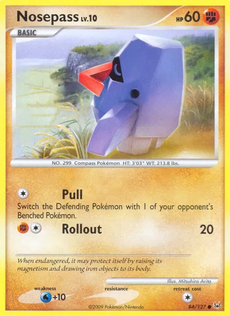 Nosepass, Pokémon card PL 84 — Platinum set