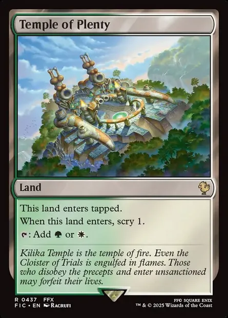 Temple of Plenty, Magic card FIC 437 — Final Fantasy Commander set