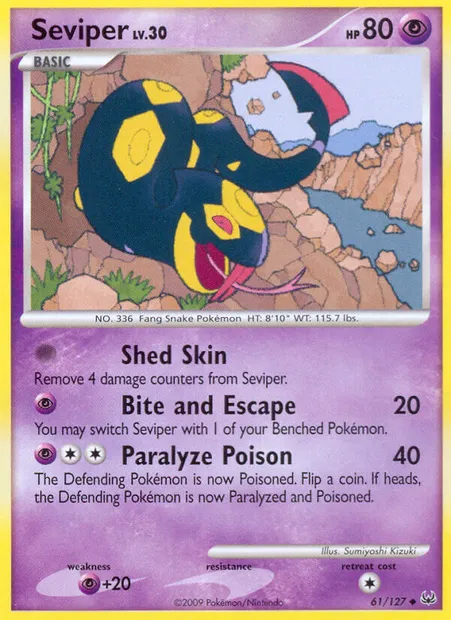 Seviper, Pokémon card PL 61 — Platinum set
